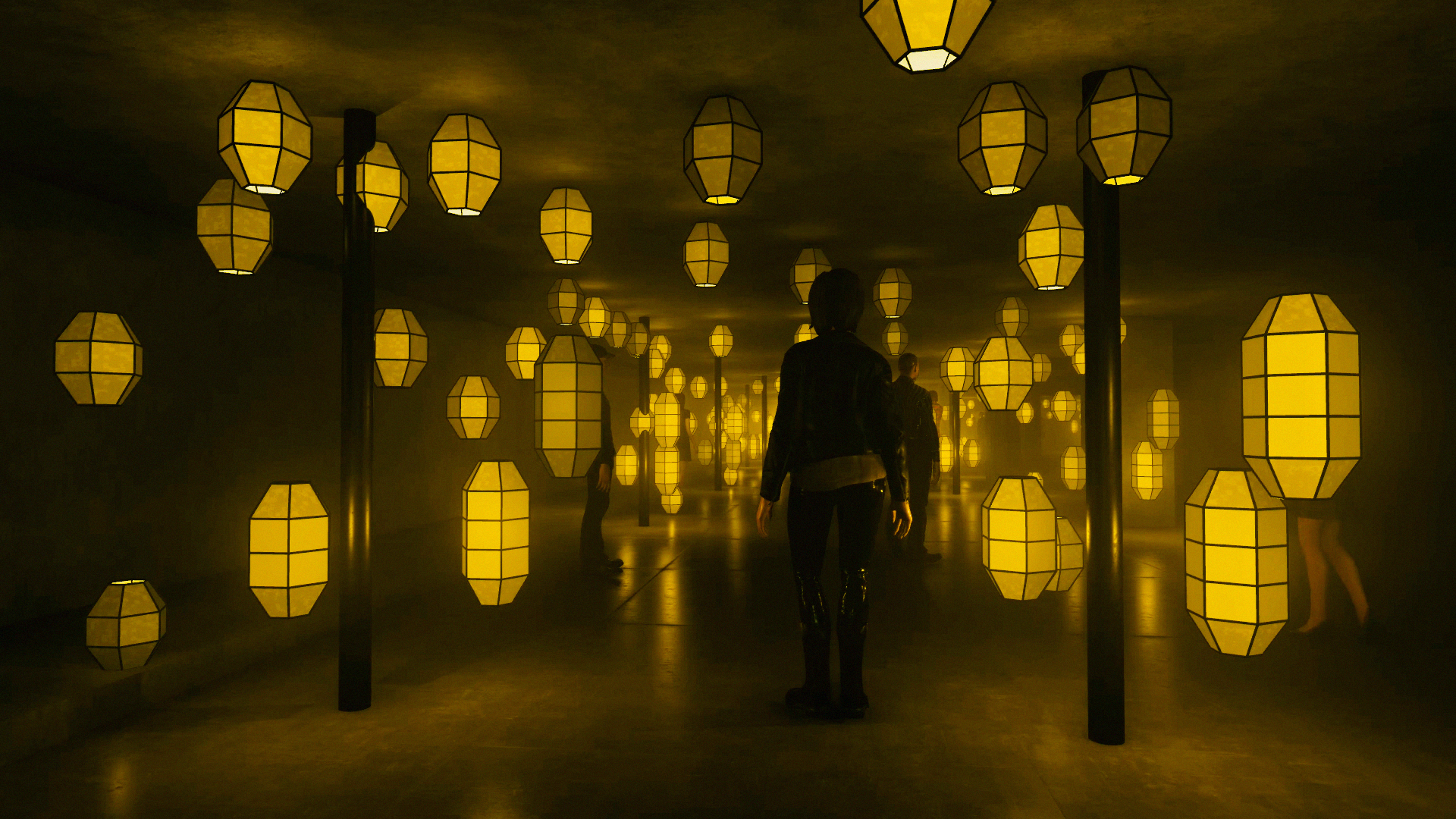 A rendering of a new Dark Spectrum room called 'Radiate' with yellow lanterns hanging everywhere