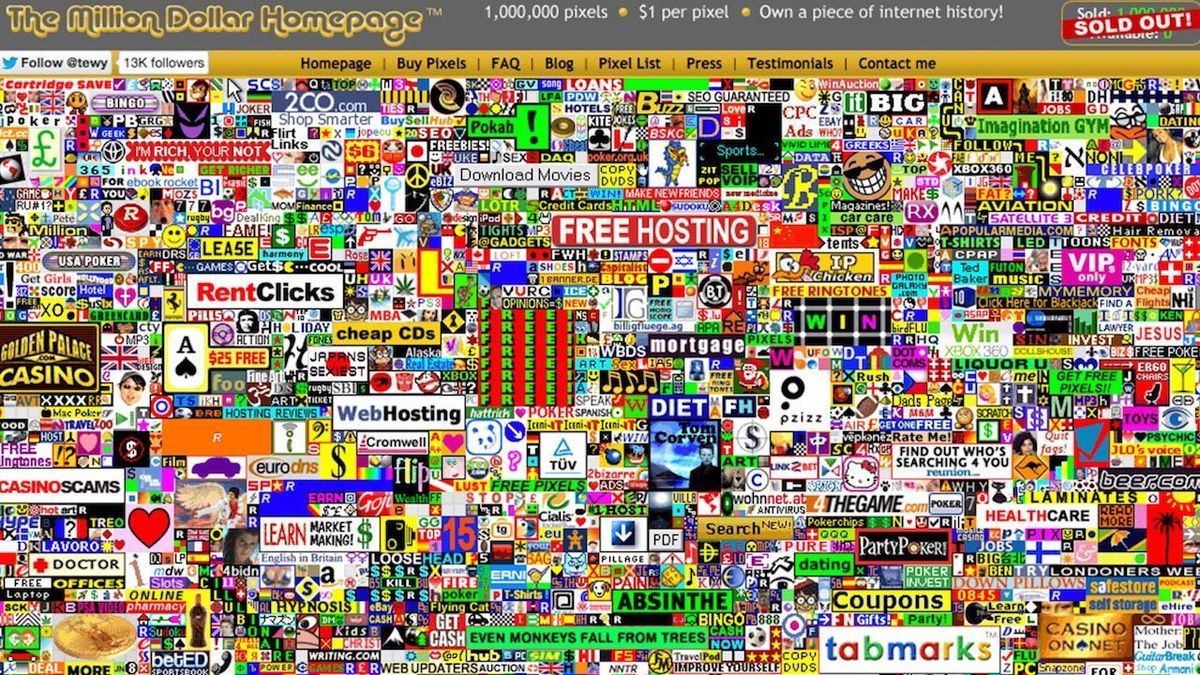 How 'The Million Dollar Homepage' has aged, and what it means for digital history