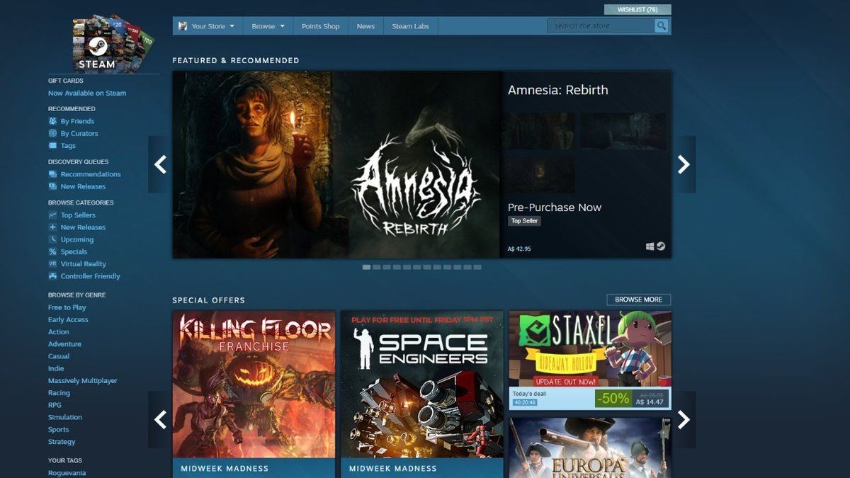 Steam Big Picture UI - Store Page Game Concept : r/Steam