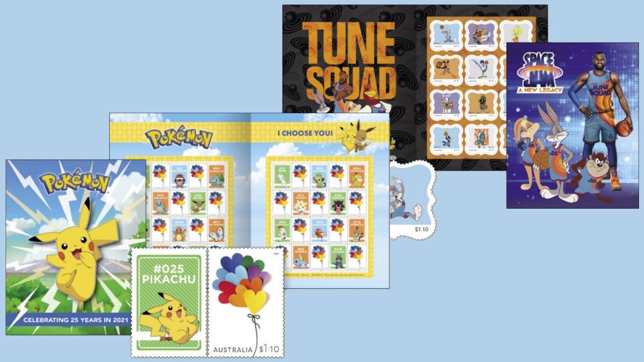 Official Pokemon and Space Jam stamps coming to Australia Post