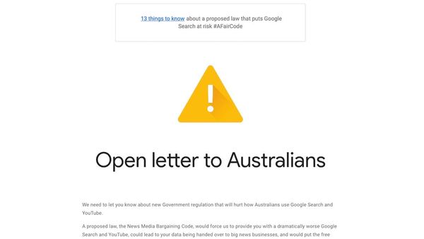 Australia vs Facebook & Google