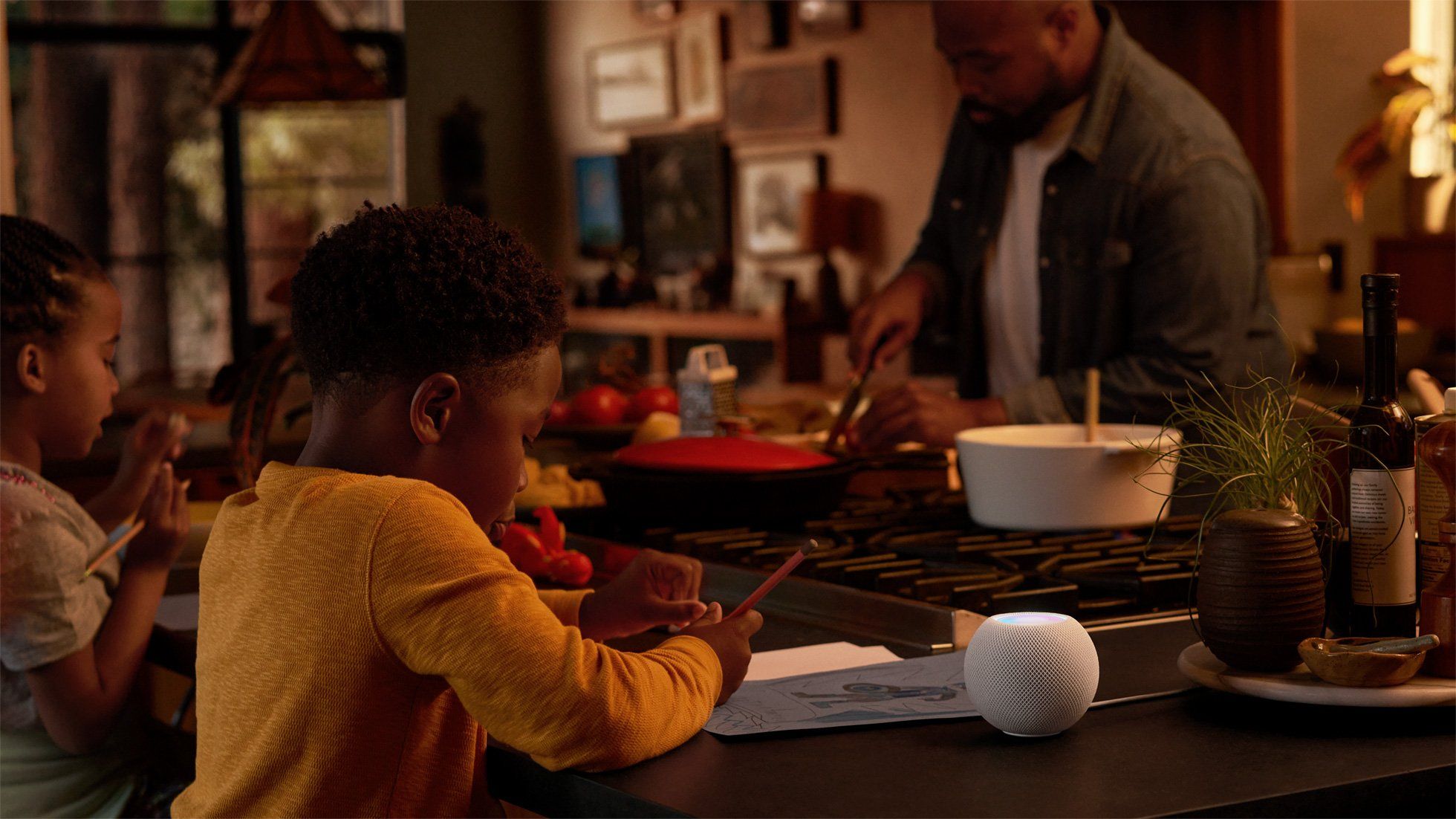 A wholesome scene with the HomePod Mini