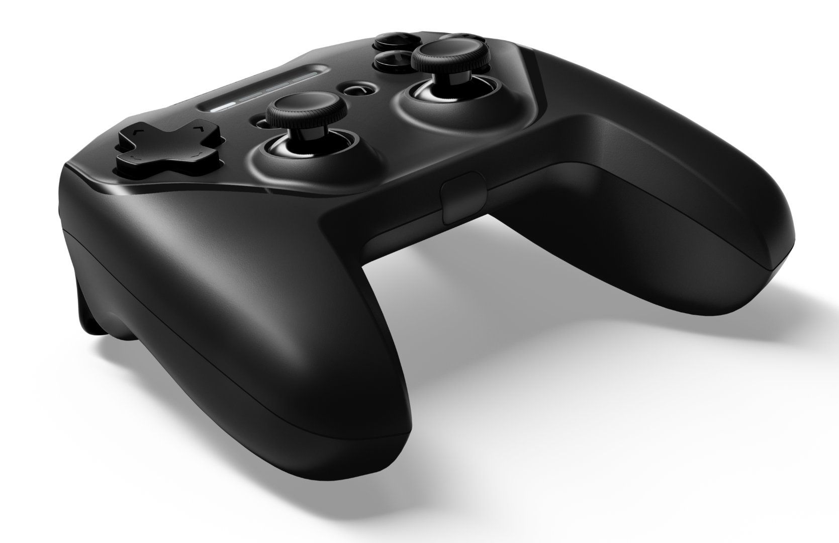 An angled view of the SteelSeries Stratus+ controller