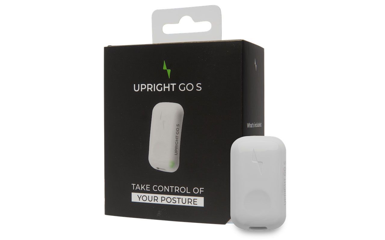 Upright Go S device beside its box
